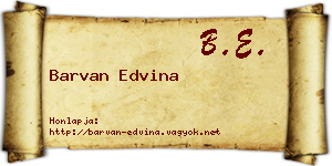 Barvan Edvina névjegykártya